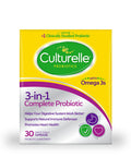 Culturelle 3in1 Complete Probiotic Daily Formula Once Per Day Probiotic Supplement Helps Your Digestive System Work Better Supports Natural Immune Defenses Plus Omega 3s NonGMO 30 Count