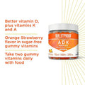 Bulletproof Vitamins A+D+K, 60 Sugar-Free Gummies, Strawberry Orange Flavor | Immune Sugar-Free Gummies, 60 Count, Elderberry Raspberry Flavor