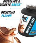 BPI Sports Whey HD Ultra Premium Protein Powder, Chocolate Cookie, 4.2 Pound