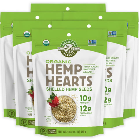 Manitoba Harvest Organic Hemp Hearts, Shelled Hemp Seeds, 5 lbs | 10 g Plant-Based Protein and 12 g Omegas 3 and 6 per 30 g Serving, Easy to Digest with 9 Amino Acids, Gluten-Free, Non-GMO