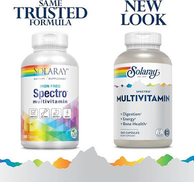 Solaray - Spectro Multi-Vita-Min, Original Formula, Iron Free, 360 Capsules