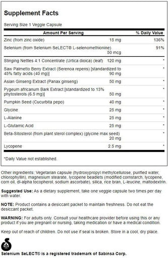 Swanson Prostate Essentials Plus 90 Veg Capsules