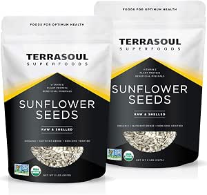 Terrasoul Superfoods Organic Sunflower Seeds, 4 Lbs (2 Pack) - Hulled | Fresh | Vitamin E