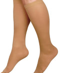 Curad Knee High Compression Hosiery 15-20 mmHg Tan Size F (3XL) Ideal for Varicose Veins & Edema Relief