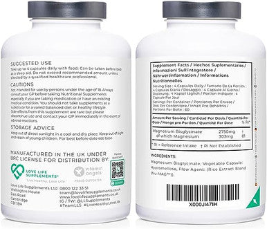 Love Life Supplements Magnesium Bisglycinate - 240 capsules