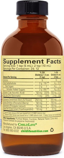 CHILDLIFE ESSENTIALS Aller-Care - Kids Immune Support, Contains Herbal Extracts, Antioxidants & Phytonutrients, Immune Defense Formula, Allergen-Free, Non-GMO - Natural Grape Flavor, 4 Fl Oz Bottle