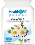 Chamomile 375mg 60 Capsules (V) .(not Tablets) Purest- no additives, Vegan Capsules for Anxiety, Stress, Sleep and Digestive Health. Made in The UK by Health4All