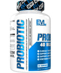 Evlution Nutrition Probiotic - 60 Probiotic Veggie Capsules - 40 Billion CFUs - Easy to Swallow Probiotic Supplement