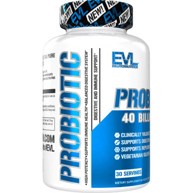 Evlution Nutrition Probiotic - 60 Probiotic Veggie Capsules - 40 Billion CFUs - Easy to Swallow Probiotic Supplement