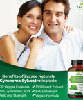 Zazzee Organic Gymnema Sylvestre 25:1 Extract, 7500 Mg Strength, 25% Gymnemic Acid, 120 Vegan Capsules, 4 Month Supply, Standardi