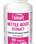 Supersmart Nettle Root Extract 1500 mg Per Day Extract of Stinging Nettle Root Support Healthy Urinary Tract Prostate Supplements for Men NonGMO 90 Tablets.
