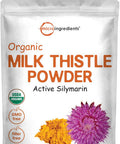 Micro Ingredients Organic Milk Thistle Tea Powder 3.5 ounces | 400 Servings | Premium Milk Thistle Liver Detox Supplement | Contains Active Silymarin | Non-GMO Vegan Friendly Eco-Friendly Recyclable Bags