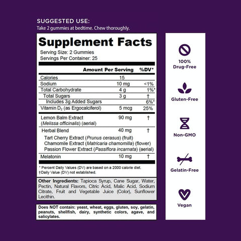 Goli Nutritional Supplement Extra Strength Sleep Gummy 10Mg Melatonin - 1 Pack 50 Count - Gluten- Vegan Non-Gmo And Gelatin-