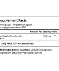LongLifeNutri Palmitoylethanolamide 400 Mg Capsules - 120 Veggie Pills | Micronized Pea Formula | Premium Quality Supplement
