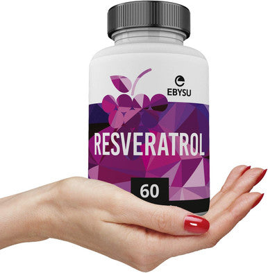 EBYSU Resveratrol - Antioxidant Supplement - Pomegranate, Green Tea, Quercetin, Grape Seed Extract and Acai - 60 Vegan Capsules