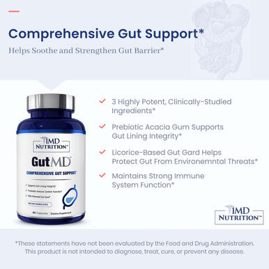 1MD Nutrition GutMD LGlutamine and Prebiotic Digestive 90 Capsules