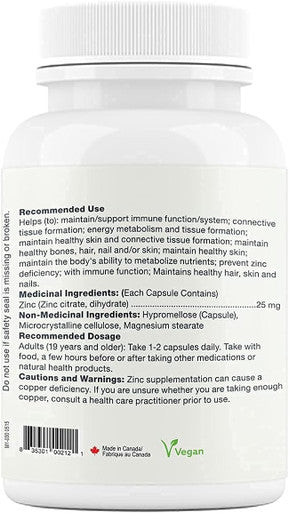 Maxion Max Zinc Supplement to Maintain Healthy Skin, Bones, Hair, and Nails, 60 Capsules