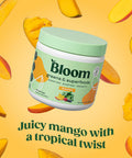 Bloom Nutrition Superfood Greens Powder Digestive Enzymes with Probiotics and Prebiotics Gut Health Bloating Relief Mango + Milk Frother High Powered Hand Mixer