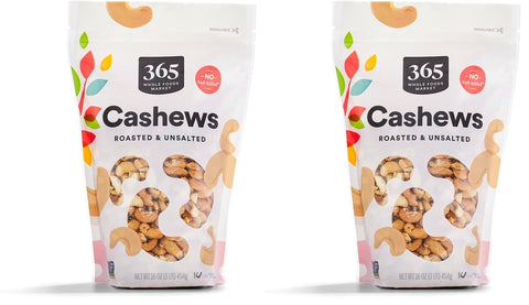 365 by Whole Foods Market, Roasted Unsalted Cashews, 16 Ounce