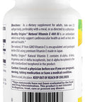 Healthy Origins Natural Vitamin E 400iu 180 Softgels | E-400 iu as d-alpha Tocopherol plus Tocopherols | Maintenance of the Immune System, Normal Vision and Skin | Protects Cells from Oxidative Stress