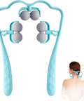 Abnaok Neck Massager, Neck Roller For Pain Relief Deep Tissue, Trigger Point Roller Massager With 6 Wheels, Handheld Shiatsu Shoulder Massage Tools, Suitable For Arm, Legs, Back, Neck Relaxer