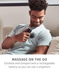 Homedics Therapist Select Compact Percussion Massager, 4 Attachments, Thermal Heat, Rechargeable Battery With 4-Hour Runtime And Charge Light Indicator, 3 Intensity Levels, Cordless For Trave