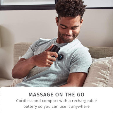 Homedics Therapist Select Compact Percussion Massager, 4 Attachments, Thermal Heat, Rechargeable Battery With 4-Hour Runtime And Charge Light Indicator, 3 Intensity Levels, Cordless For Trave