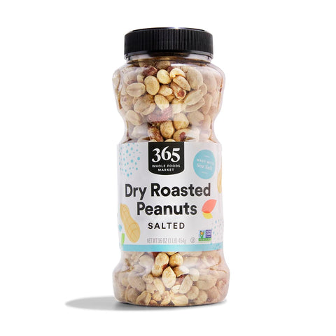 365 by Whole Foods Market, Dry Roasted and Unsalted Peanuts, 16 Ounce