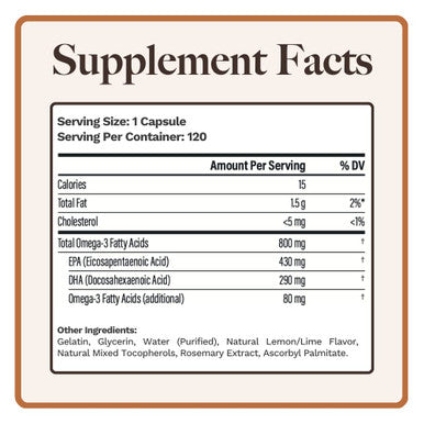 Utzy Naturals Omega 3 Fish Oil 800 Mg Omega 3 | With Epa And Dha | Lemon-Lime Flavor | 120 Softgels