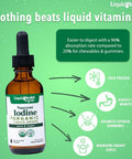 Liquidhealth Nascent Iodine Organic Liquid Liquid Iodine Drops Pure Iodine Supplement Thyroid Support & Immune Support Energy Supplement USDA Organic Vegan Colorless Tasteless Tincture