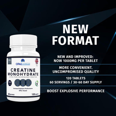 OPALFITNESS Creatine Monohydrate Tablets by Opal Fitness ÃƒÂ¢Ã¢â€šÂ¬Ã¢â‚¬Å“ Easy to Swallow Vegan Tablets - Scientifically Proven to Increase Muscle Strength High Intensity Explosive Energy, and Build Lean Muscle Mass
