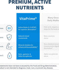 Klaire Labs SFI Health VitaPrime - Iron Free Multivitamin for Women & Men - Promote Immune Function & Support Nutritional Gaps - Two-Per-Day Multivitamin with Methyl Folate & B12 (60 Tablets)