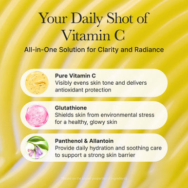 Arencia Vitamin C Booster Shot Serum with Glutathione Niacinamide and Vitamin E for Dark Spot Care Fine Lines & Wrinkles Glass Skin Korean Skincare 30ml/1.01 fl.oz
