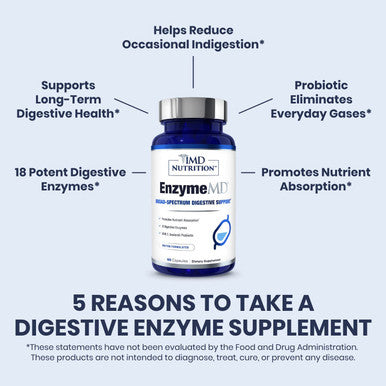 1MD Nutrition EnzymeMD Supplement 18 PlantBased Enzymes 60 Capsules