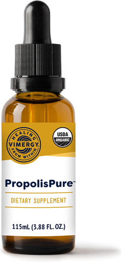 Vimergy Organic PropolisPure Liquid Extract, 57 Servings Supports Immune, Heart & Oral Health USDA Organic Standardized Propolis Tincture from Honeybees Antioxidant- Gluten-Free & Paleo (115 ml)