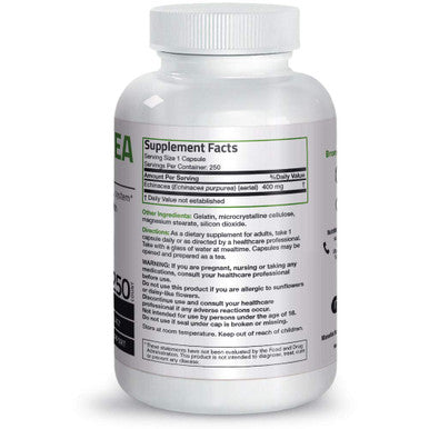 Bronson Echinacea 400mg Herbal Support - Supports Healthy Well Being & Immune System, 250 Capsules