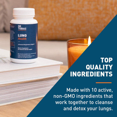 Dr. Tobias Lung Health Lung Support Supplement Lung Cleanse Detox Formula Includes Vitamin C to Support Bronchial and Respiratory System 60 Capsules 1 Daily