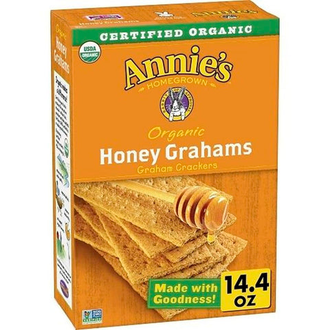 Annie's Organic Friends Bunny Grahams, Chocolate Chip, Chocolate, and Honey Baked Graham Snacks, 11.25 oz