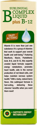 Nature's Truth Sublingual Vitamin B Complex Plus B-12 Fast Acting Flavored Liquid, Natural Berry Flavor, 2 Fluid Ounce (Pack of 3)