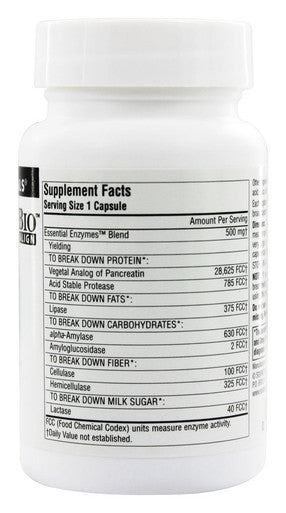 Essential Enzymes Vegetarian 500mg 60 Vegan Caps