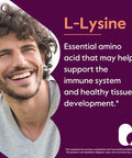 Bestvite L-Lysine 500mg per Capsule (240 Vegetarian Capsules) - No Stearates - No Fillers - No Flow Agents - Vegan - Non GMO - Gluten - No Stearic Acid - No Dicalcium Phosphate