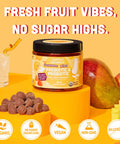 Llama Naturals Kids Probiotic with Prebiotic Fiber Vegan Organic Prebiotics and Probiotics Gummies for Gut Health Support Toddler Real Fruit Gummy Vitamins No Added Sugar Cane Peach Mango 120 Ct