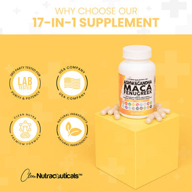 Ashwagan, Maca Root, Fenugreek Supplement 60 Count