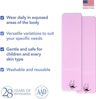 Epi-Derm Keloid Long Strips, Premium Grade Silicone Scar Sheets For C-Section, Tummy Tuck, Cardiac Surgery Scars, Easy To Use & Reusable Silicone Gel Sheets For Scars, 1.4 X 11.5 In, 1 Pair, Clear
