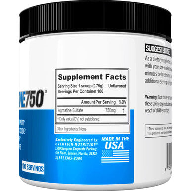 Evlution Agmatine Sulfate Nitric Oxide Powder Nutrition High Strength Agmatine Sulfate Powder Nitric Oxide Supplement for High Intensity Muscle Growth Recovery and Performance - Unflavored