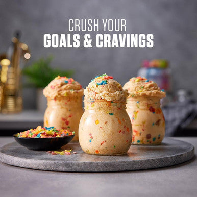 Dymatize x Birthday Cake Pebbles ISO100 Whey Protein Powder Isolate 25g of Protein 20 Servings 55g BCAAs 120 Cal. Gluten Free 1g Fat 1g Sugar 2g Carb