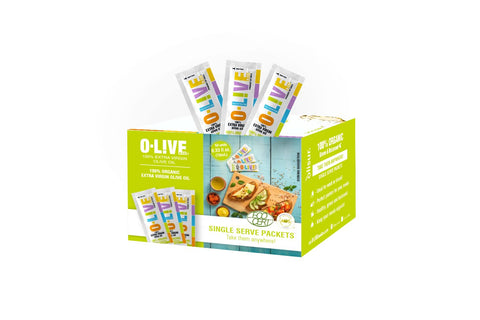 O-Live & Co. Premium 100% Extra Virgin Olive Oil - Kosher - Non GMO (50 Count (10ml Each), Organic)