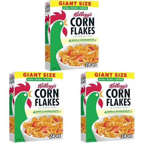 Kellogg's Corn Flakes Breakfast Cereal, 8 Vitamins and Minerals, 9.6 oz