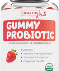 USDA Organic Probiotics for Kids NonGMO Strawberry Flavor Kids Probiotic Gummies for Digestion Immune Support 2.5 Billion CFU of DE111 Spore Forming Strain for Maximum Survivability 30 Gummys