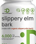 Deal Supplement Slippery Elm Capsules 6000mg Per Serving 300 Pills Made with Organic Inner Bark Powder Extract Natural Herb for Soothing Throat & Digestive Support Non-GMO